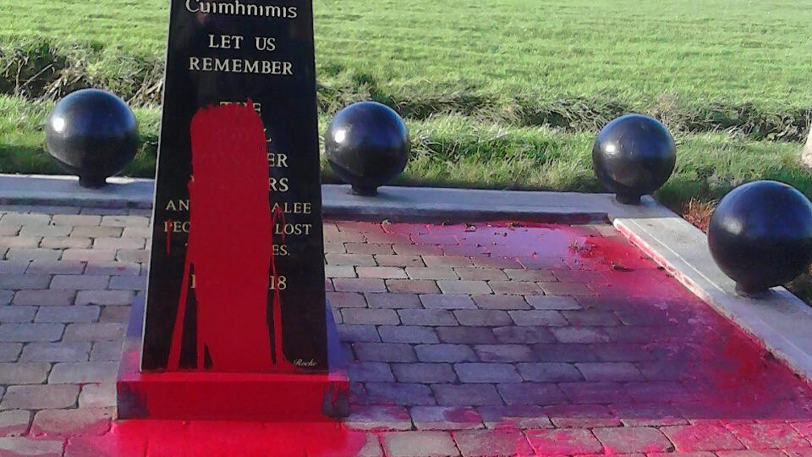 Vandals throw red paint over Tralee monument