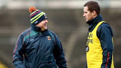 New Mayo manager Stephen Rochford and his selector Tony Kernan share a joke on the sideline