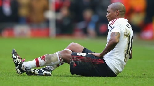 Ashley Young was injured against Liverpool last weekend