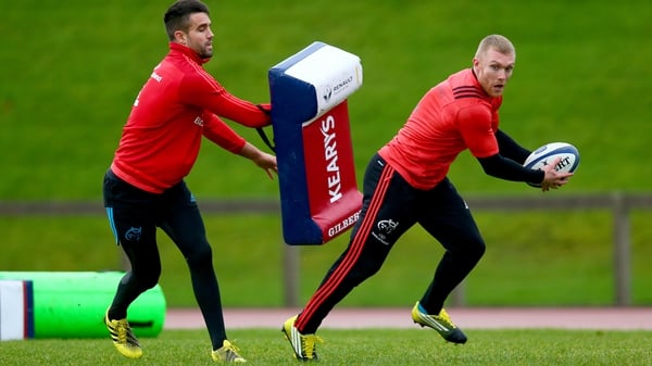 Conor Murray and Keith Earls in training for Munster