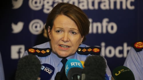Commissioner Nóirín O'Sullivan speaking at a press conference this evening