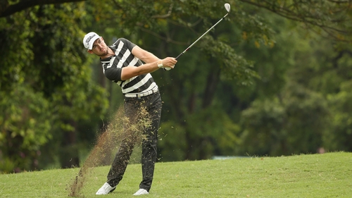 Nathan Holman is two shots ahead of Richard Bland