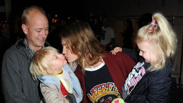 Natalia with her ex husband Justin Portman and two of her four children in 2009