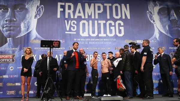 Both fighters at the weigh-in ahead of Saturday night's showdown