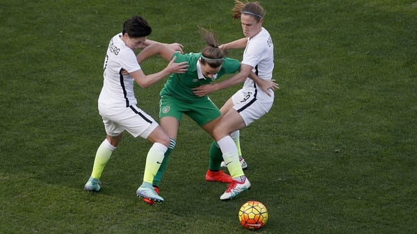 Ireland goalscorer Katie McCabe in action