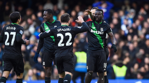 Mame Biram Diouf (r) rescued a point for Stoke