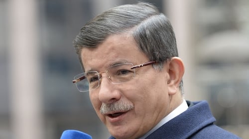 Ahmet Davutoglu was speaking at a press conference following a visit to a refugee camp on the Syrian border
