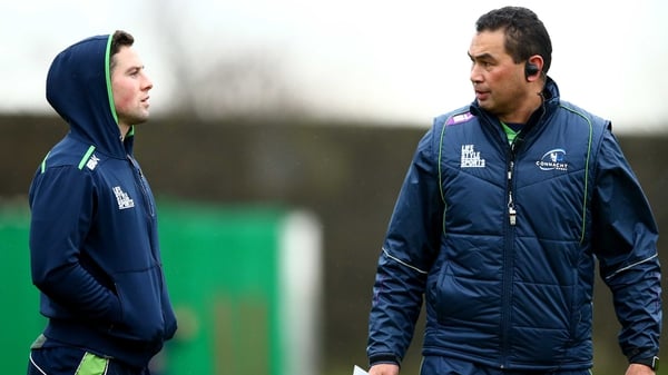 John Cooney and coach Pat Lam at The Sportsground