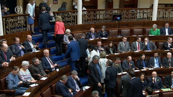 Seán Ó Fearghaíl earlier won the vote for ceann comhairle