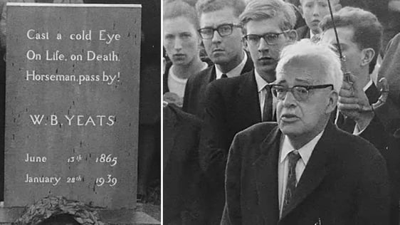 Frank O'Connor at the Graveside of WB Yeats (1965)