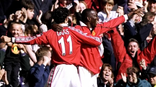Dwight Yorke and Ryan Giggs during their playing days together
