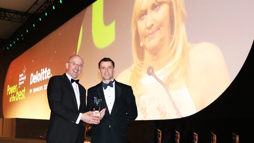 Padraig Sugrue, Group CEO & Garry Walsh, Group Commercial Director receiving the Deloitte Platinum Award