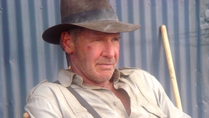 Harrison Ford on the set of 2008's Indiana Jones and the Kingdom of the Crystal Skull