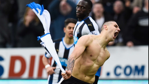 Unbridled joy for Newcastle scorer Aleksandar Mitrovic
