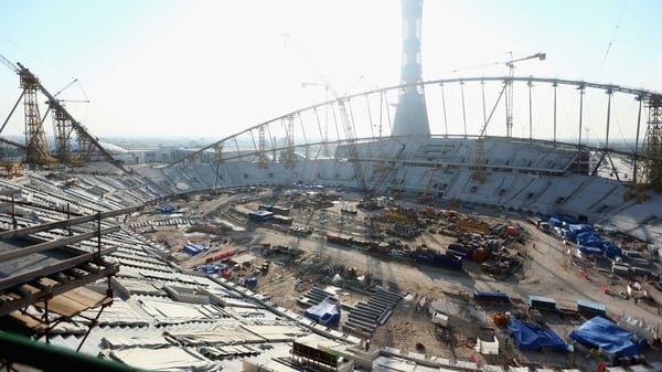 The Khalifa International Stadium is under construction for the 2022 World Cup in Qatar