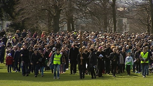 Crowds gathered in Dublin's Phoenix Park for a Way of the Cross walk
