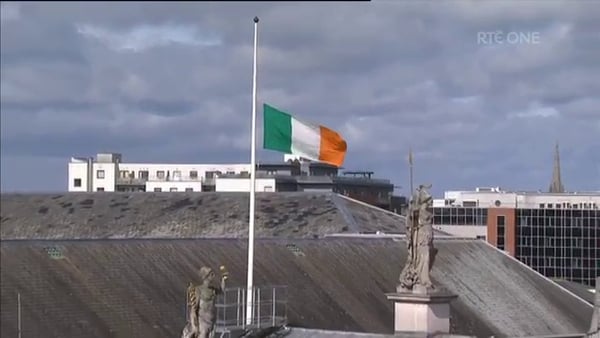 The Irish flag was lowered to half mast during the event