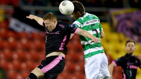 Paul Murphy (pictured in action against Shamrock Rovers) bagged a brace for the hosts