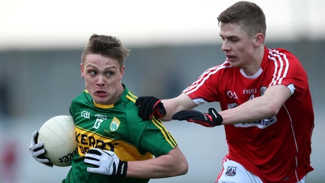 Kerry's Dara Roche and Dylan Quinn of Cork