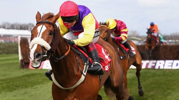 Native River stormed to victory in the Betfair Denman Chase