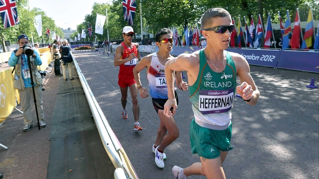 Rob Heffernan on his way to fourth in London, which has been upgraded to bronze