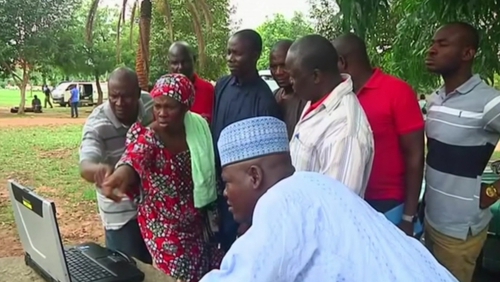 The abducted Nigerian schoolgirls have been identified by their parents in a new video