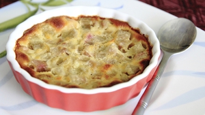 Domini Kemp shares with us a delicious recipe of rhubarb clafoutis