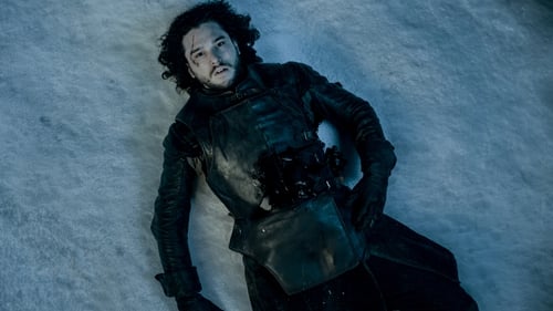 The episode picked up exactly where it left off in the season five finale - looking at Jon Snow's dead body lying on the cold hard ground of Castle Black
