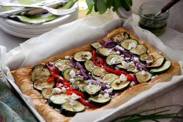 Courgette, Feta and Chive Tart
