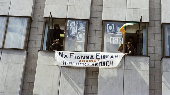 H-Block Protesters at BHS O'Connell Street Dublin (1981)