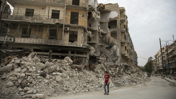 A file picture showing destruction in Syria