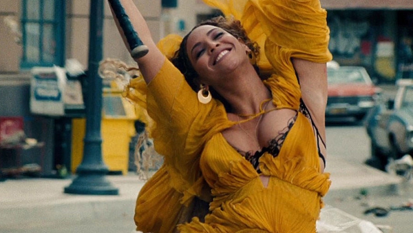 Beyoncé rockin' yellow for one of the vids from her new album, Lemonade