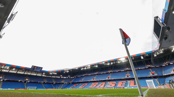 A view of St Jakob-Park - the venue for the Europa League final on 18 May