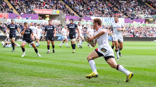 Paddy Jackson in possession for Ulster
