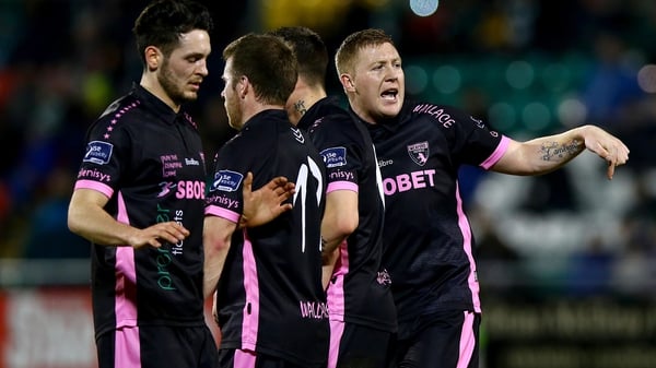 Paul Murphy (R) was on target for Wexford Youths