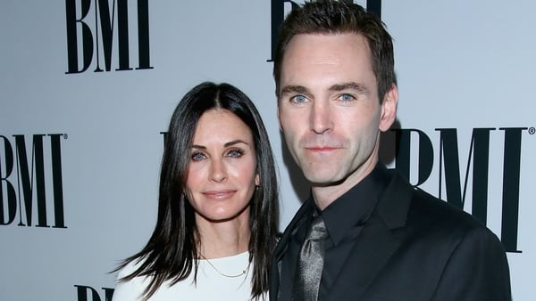 Courteney Cox and Johnny McDaid on the red carpet at last night's BMI Pop Awards