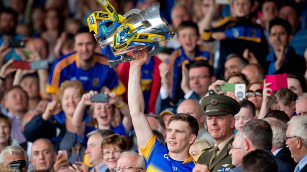 Brendan Maher lifts the cup after Tipp's defeat of Waterford in the Munster final last summer
