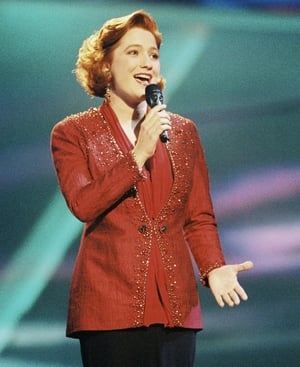 Niamh Kavanagh, 1993 winner. Pared back Eurovision chic.