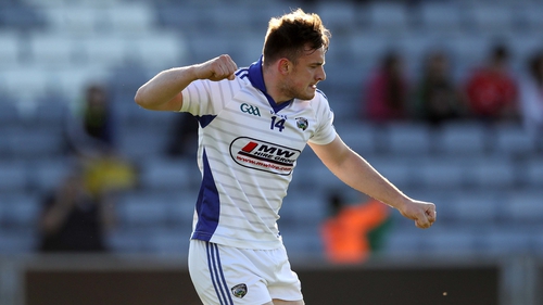 Gary Walsh celebrates scoring the first goal for Laois