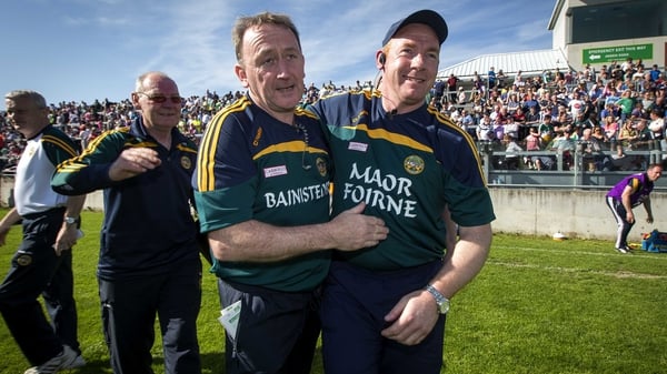 Pat Flanagan celebrates the Leinster SFC victory over Longford
