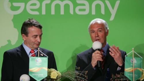 Wolfgang Niersbach with President of 2006 FIFA World Cup Organisation committee Franz Beckenbauer