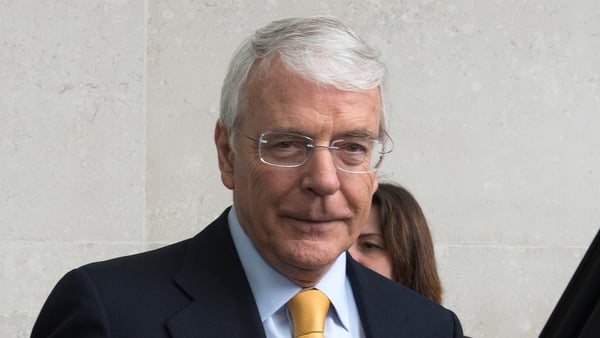 Former Conservative prime minister John Major leaves BBC Broadcasting House in London after appearing on The Andrew Marr Show