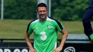 Robbie Keane was back in training with the Ireland squad in Dublin this afternoon