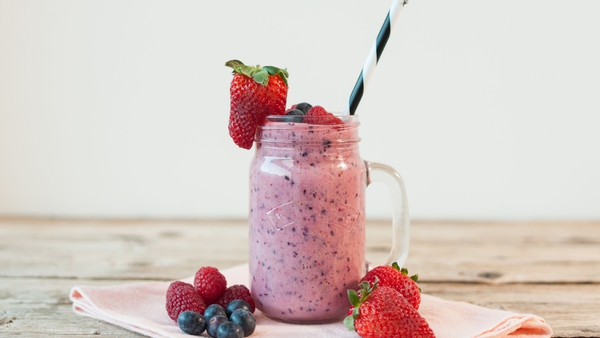A delicious fruit smoothie.
