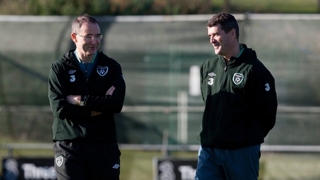 Martin O'Neill with Roy Keane