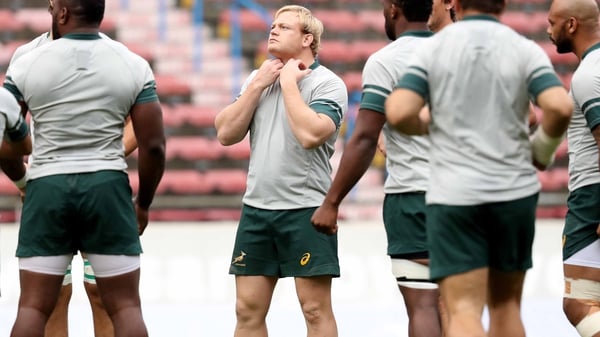 Springboks captain Adriaan Strauss in training ahead of the first test with Ireland on Saturday