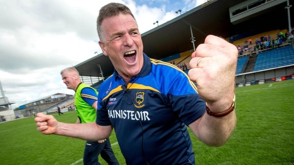 Tipperary manager Liam Kearns celebrates after his team beat Cork