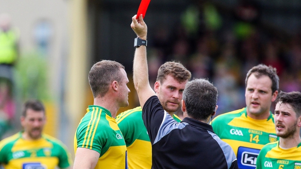 Neil McGee was sent off just before half-time