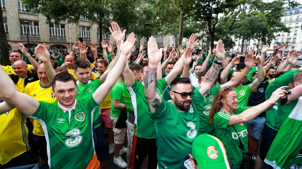 Ireland fans thronged the streets of Paris today