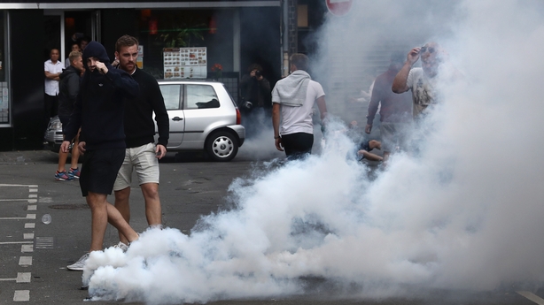 England fans have tear gas fired at them in Lille
